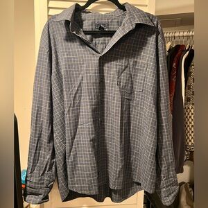 Dockers Men's Navy Plaid Button Down Shirt